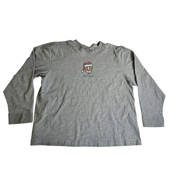 Life Is Good Santa Crusher Football Long Sleeve Tee Men’s XXL - Picture 1 of 6